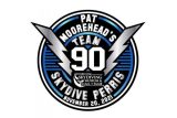 Logo for "Pat Moorehead's Team 90 SkyDive Perris" featuring a circular design with bold text and lightning bolts. Below the team name is the International Skydiving Museum & Hall of Fame emblem. Date: November 20, 2021.