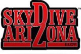 Bold red and black logo with the text "Skydive Arizona Eloy" in a blocky, uppercase font. The letter "D" and "Z" are prominent in the center.